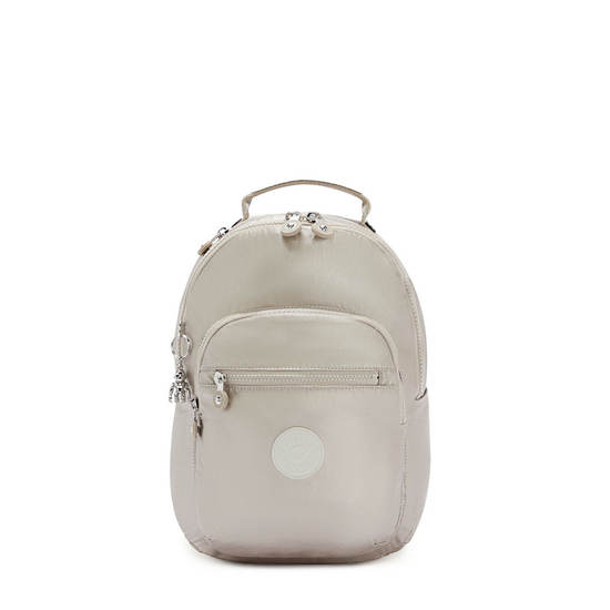 Kipling Seoul Small Metallic Tablet Backpacks Metallic Glow | CA 1610MQ